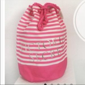 Victoria’s Secret Pink & White Stripe Bucket Bag